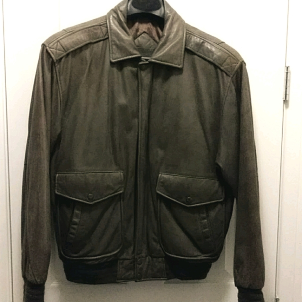 1/2 OFF  ROUNDTREE & YORKE Leather Jacket Brown Sz M